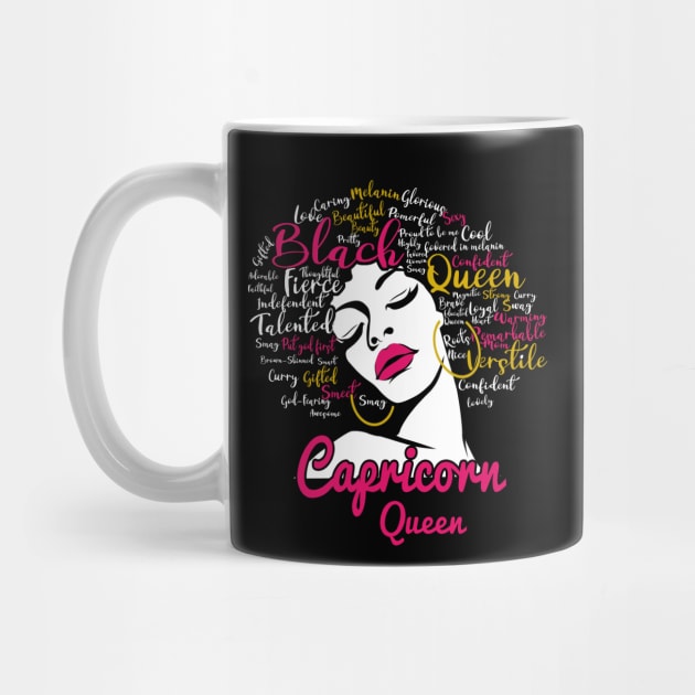 Capricorn Queen Funny Birthday Gift for Black Women Girl by easleyzzi